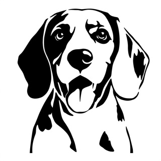 The same beagle drawn as stencil