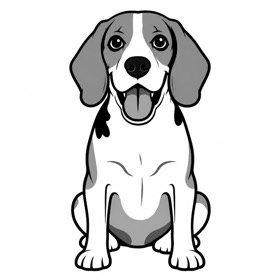A photo of a beagle redrawn by MakerWizard in the Cartoon style